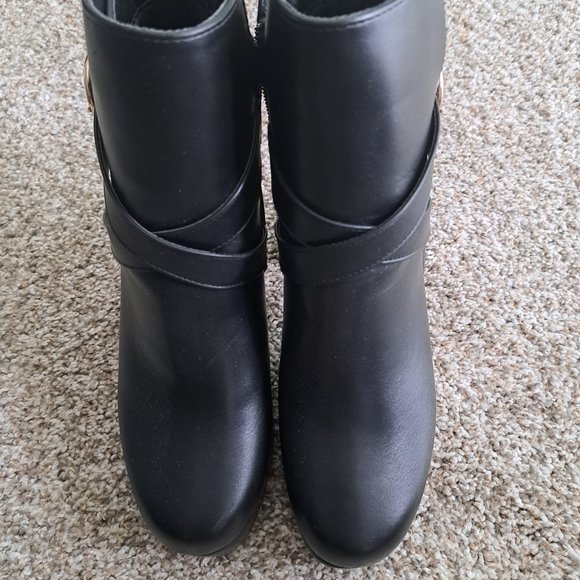 Lulus Dalore Black Platform Buckle Ankle Booties - Picture 5 of 6